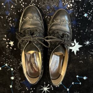 Michael Kors Black Leather Lace-Up Shoes